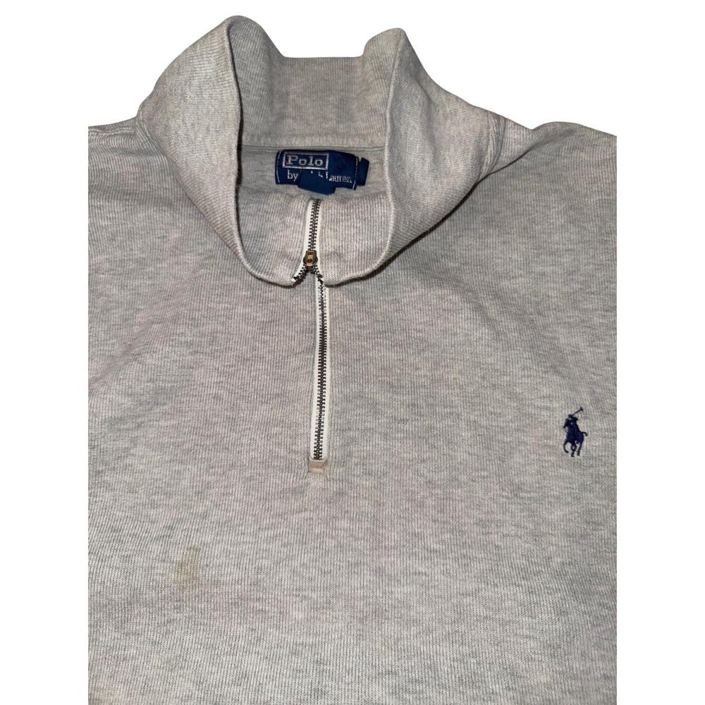 Polo‎ Ralph Lauren Mens 4XLT Heather Gray Quarter Zip Pullover Pony Logo Tall